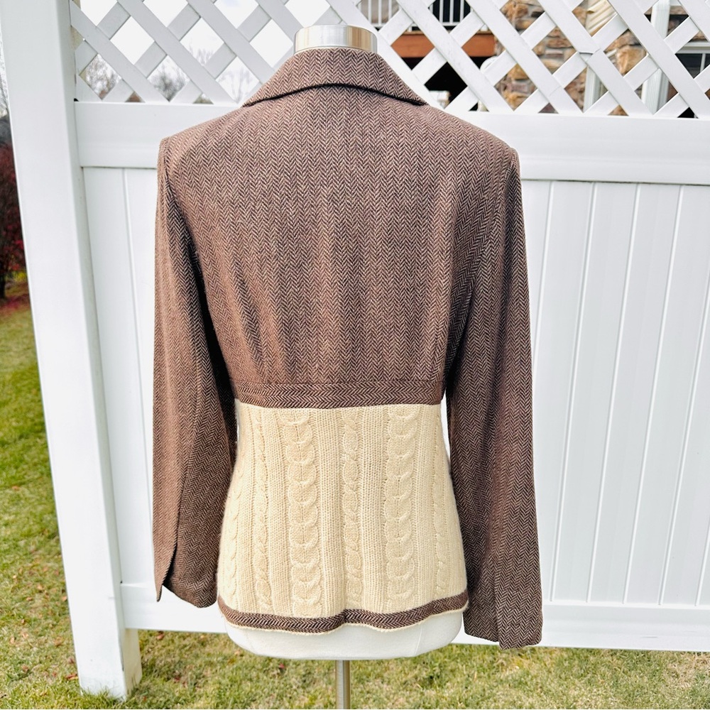 Boston Proper Women’s Size 12
Brown & Beige Tweed Wool/ Rayon Sweater Blazer - Picture 12 of 16